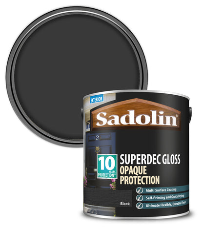 Sadolin Superdec Gloss Opaque Wood Protection - Black - 2.5L