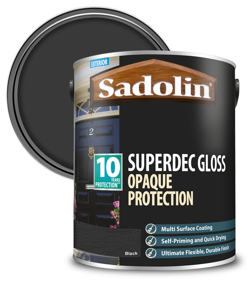 Sadolin Superdec Gloss Opaque Wood Protection - Black - 5L