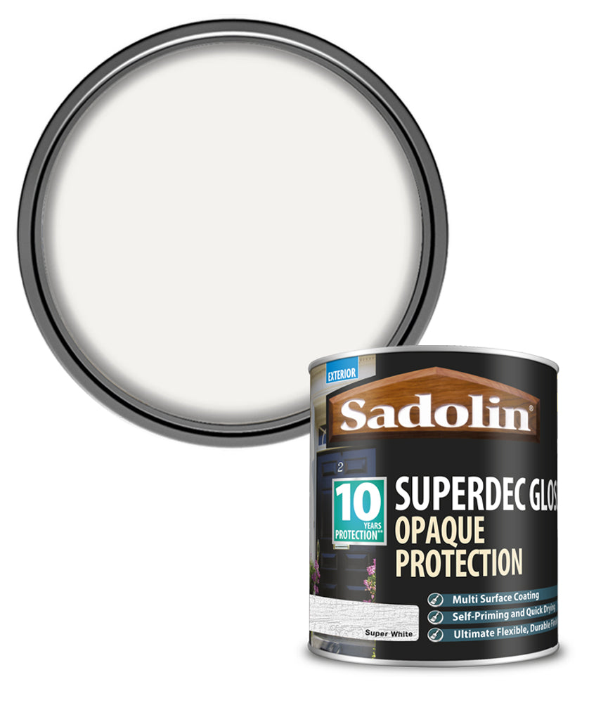 Sadolin Superdec Gloss Opaque Wood Protection - Super White - 1L