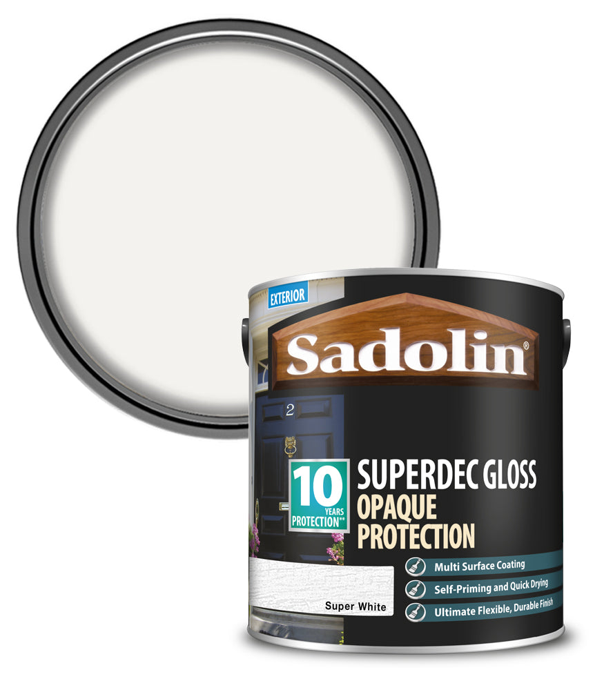 Sadolin Superdec Gloss Opaque Wood Protection - Super White - 2.5L