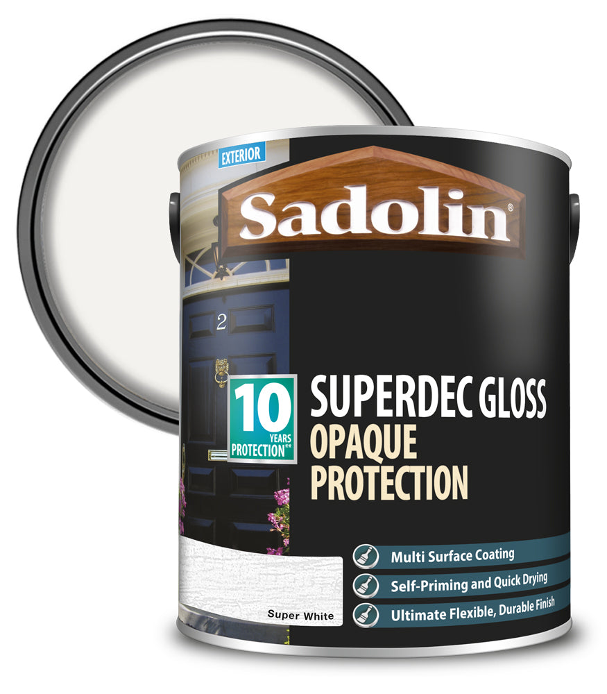 Sadolin Superdec Gloss Opaque Wood Protection - Super White - 5L