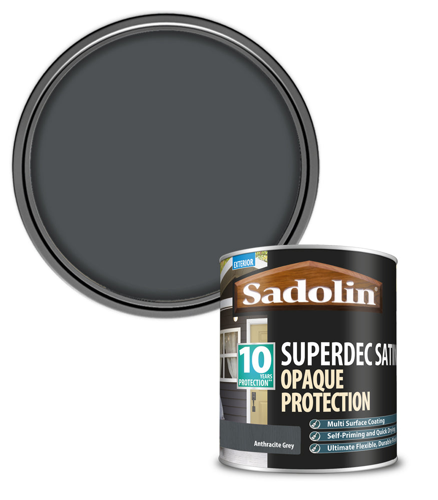 Sadolin Superdec Satin Opaque Wood Protection - Anthracite Grey - 1L