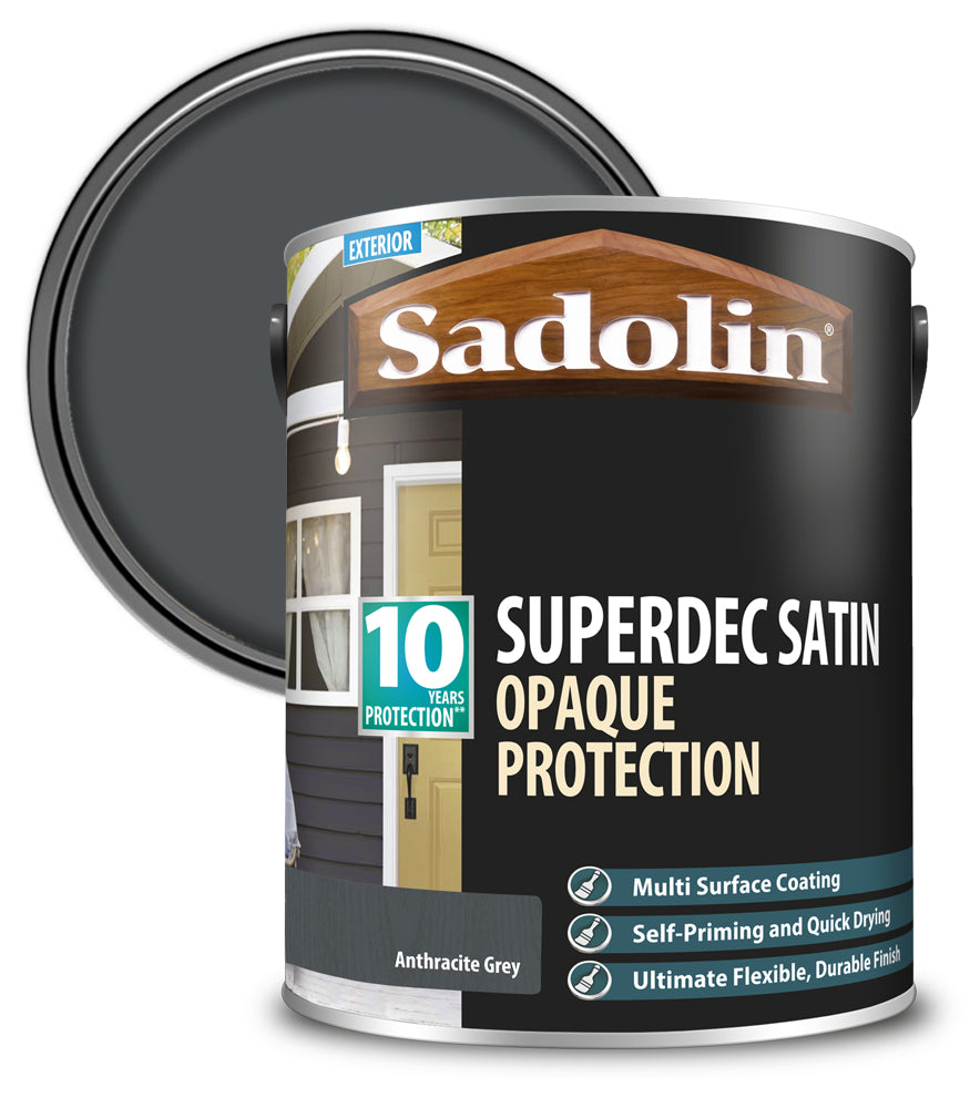 Sadolin Superdec Satin Opaque Wood Protection - Anthracite Grey - 5L
