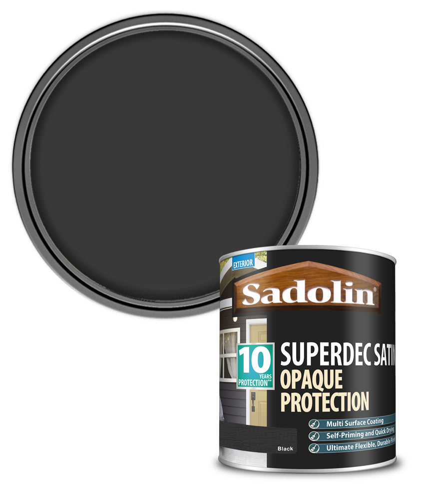 Sadolin Superdec Satin Opaque Wood Protection - Black - 1L