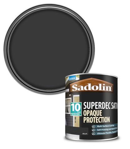 Sadolin Superdec Satin Opaque Wood Protection - Black - 1L
