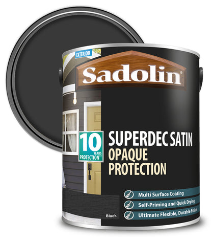 Sadolin Superdec Satin Opaque Wood Protection - Black - 5L