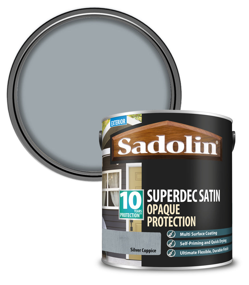 Sadolin Superdec Satin Opaque Wood Protection - Silver Coppice - 2.5L