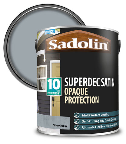 Sadolin Superdec Satin Opaque Wood Protection - Silver Coppice - 5L