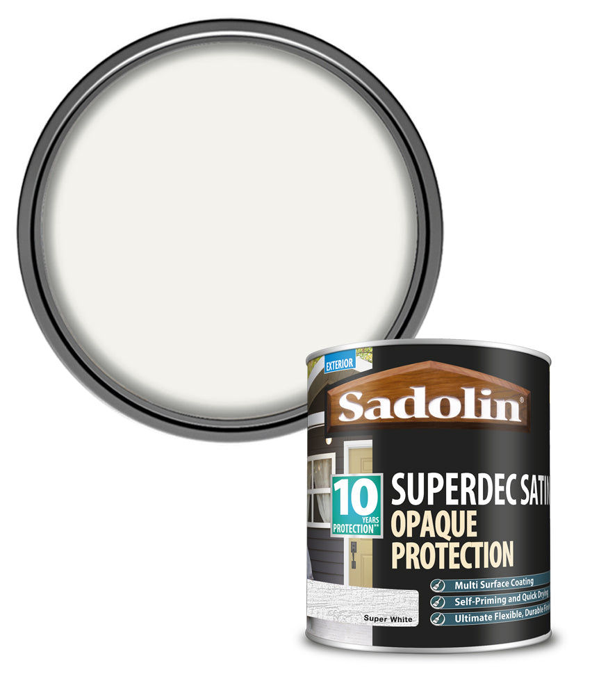 Sadolin Superdec Satin Opaque Wood Protection - Super White - 1L