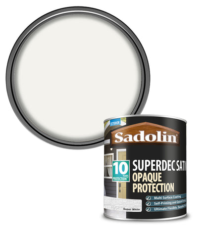 Sadolin Superdec Satin Opaque Wood Protection - Super White - 1L