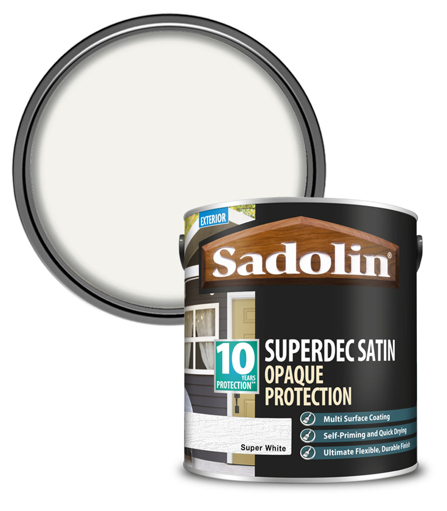 Sadolin Superdec Satin Opaque Wood Protection - Super White - 2.5L