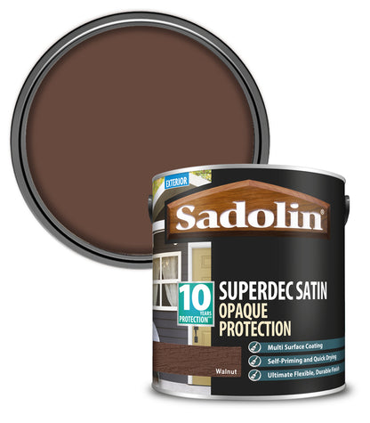 Sadolin Superdec Satin Opaque Wood Protection - Walnut - 2.5L