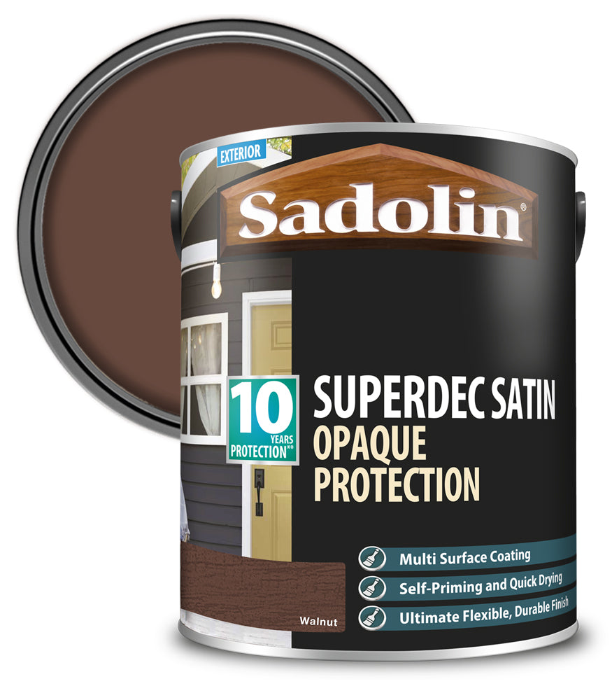 Sadolin Superdec Satin Opaque Wood Protection - Walnut - 5L