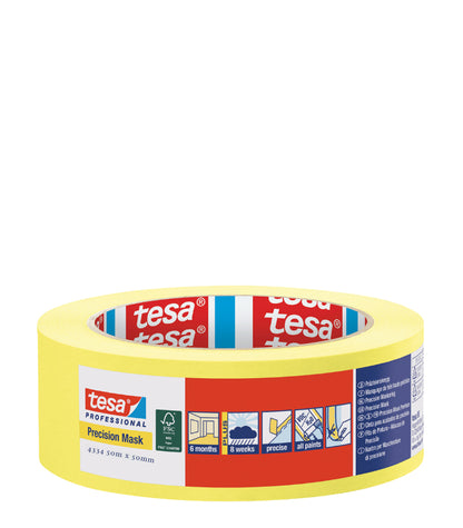 Tesa Precision Masking Tape Indoor (6 months) Yellow - 50mm x 50m