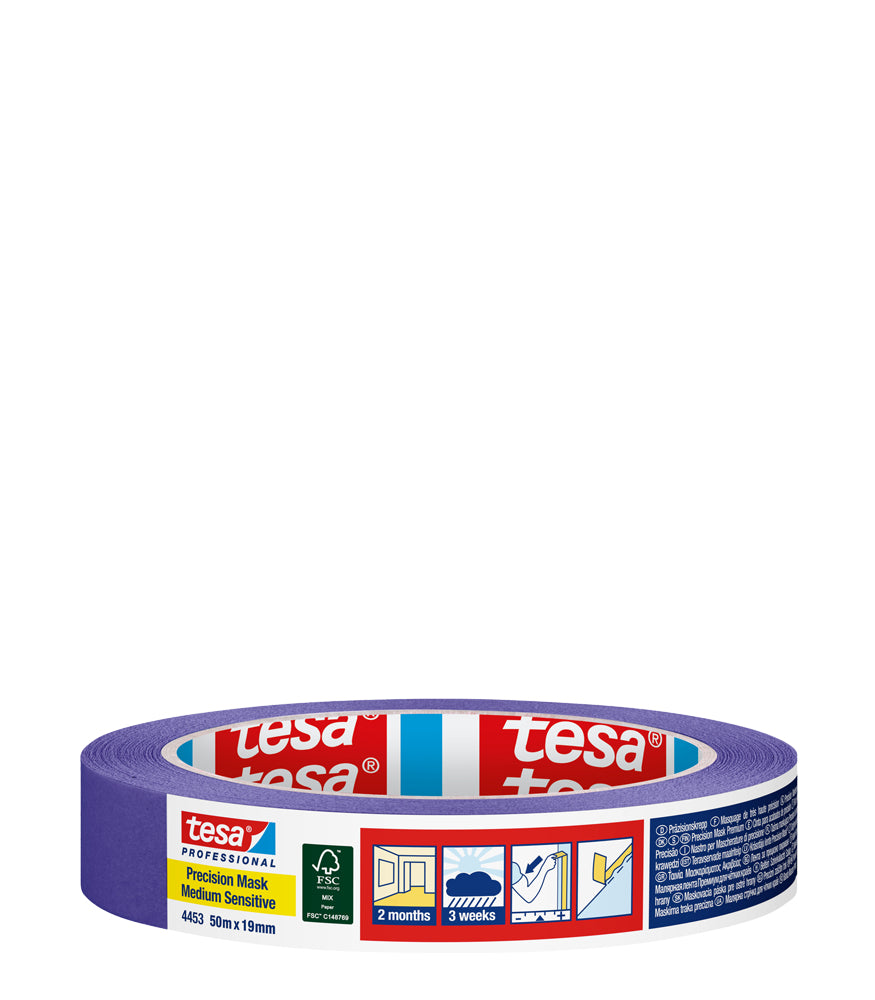 Tesa Precision Masking Tape Medium Sensitive (2 Months) Purple - 19mm x 50m