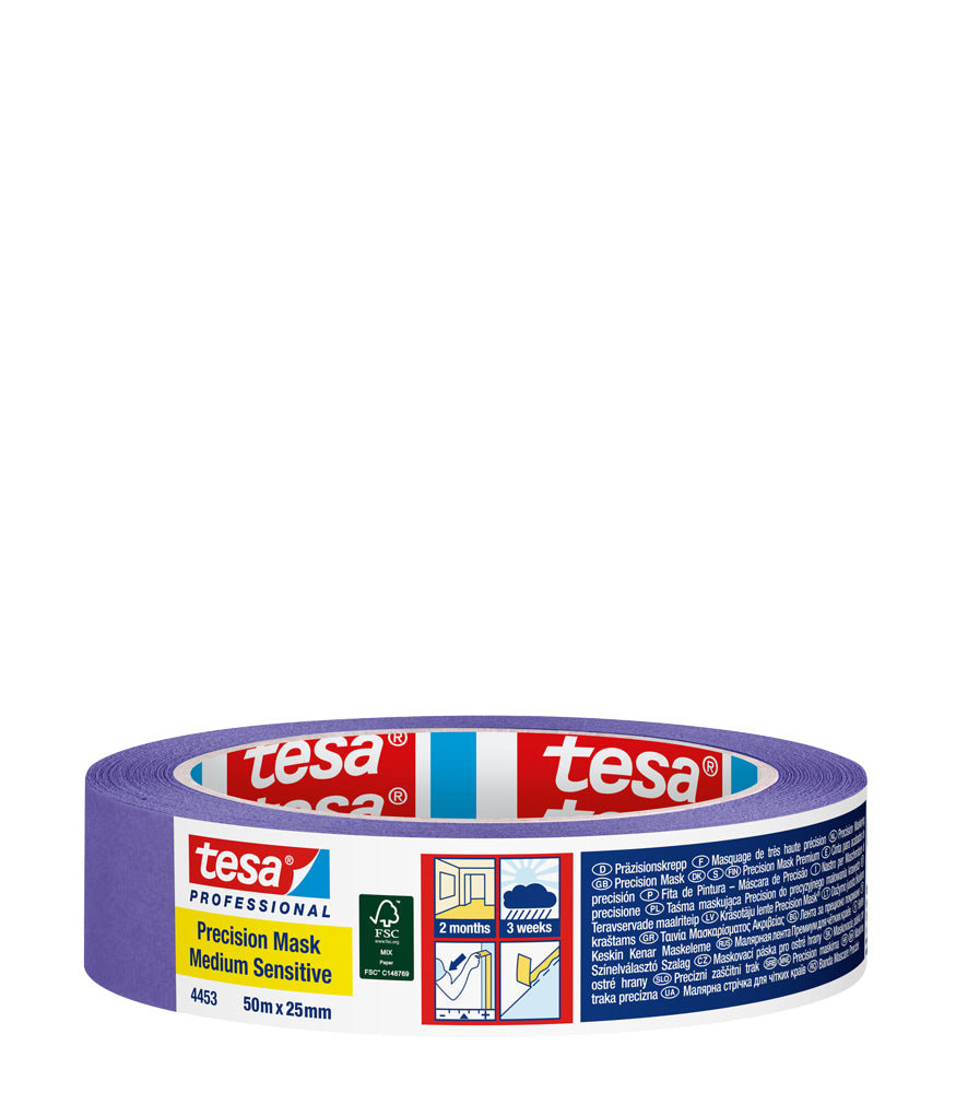 Tesa Precision Masking Tape Medium Sensitive (2 Months) Purple - 25mm x 50m