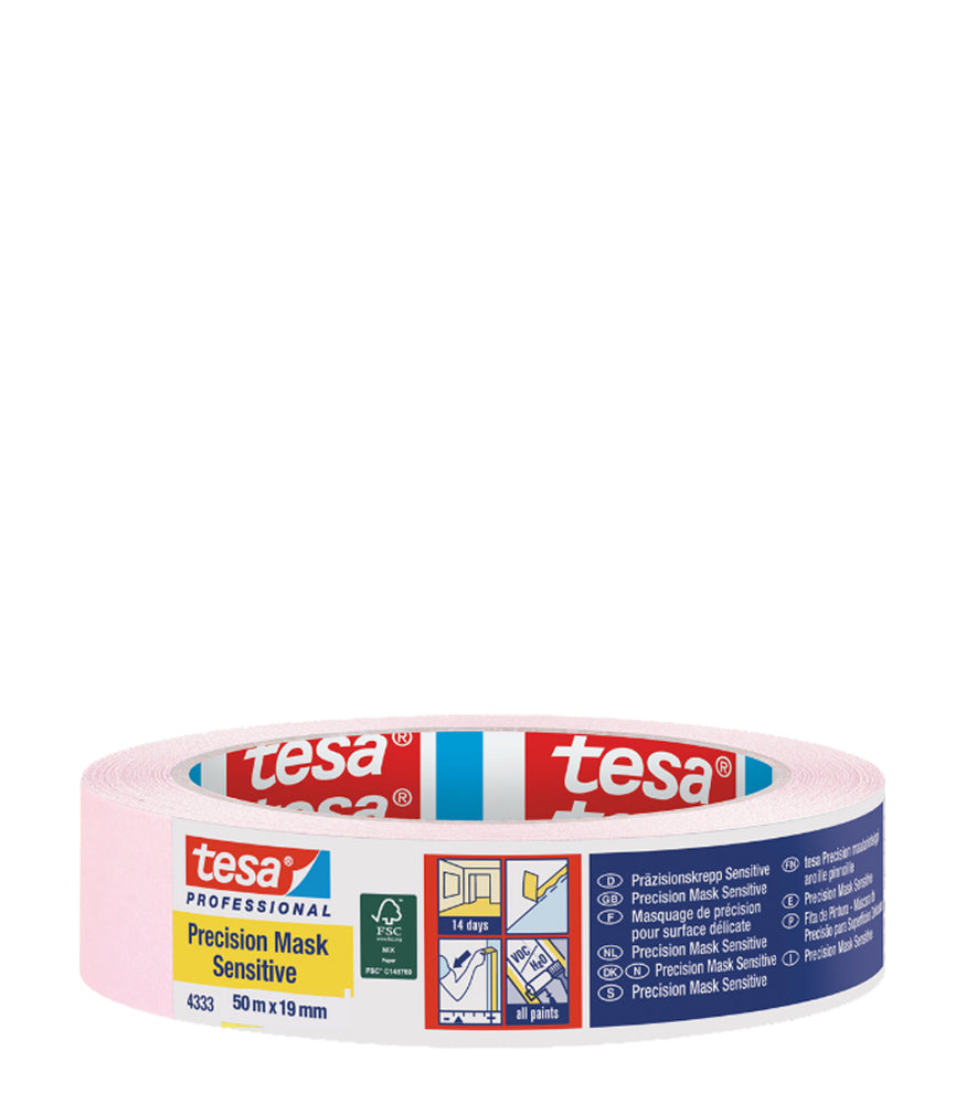 Tesa Precision Masking Tape Sensitive (14 days) Pink - 19mm x 50m