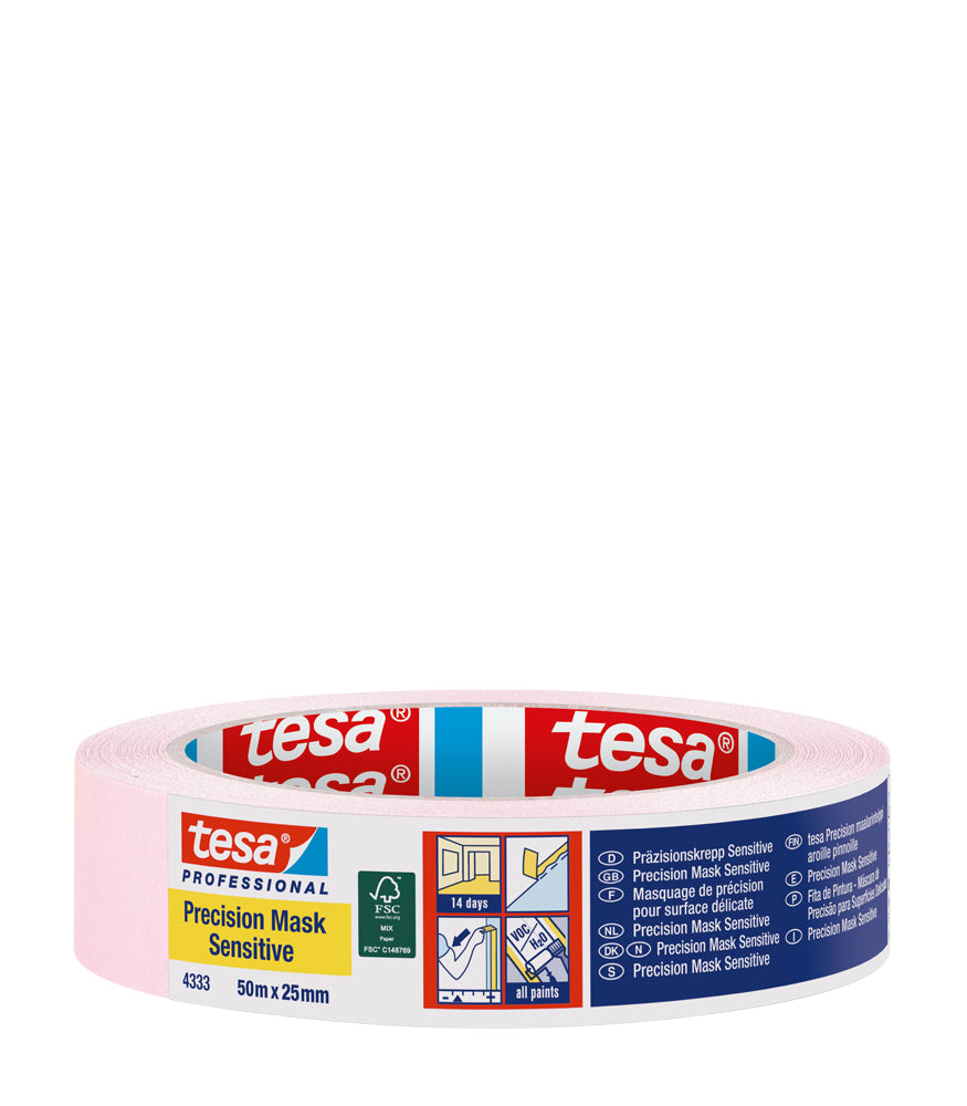 Tesa Precision Masking Tape Sensitive (14 days) Pink - 25mm x 50m