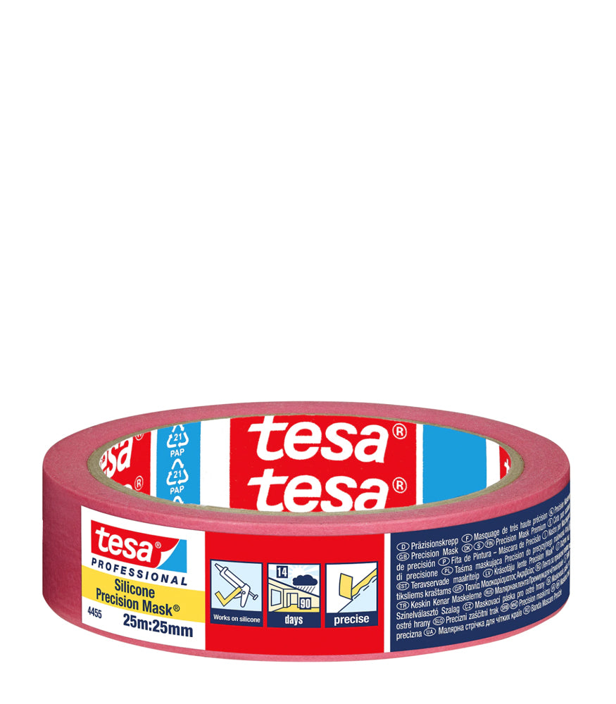 Tesa Professional 4455 Silicone Precision Masking Tape - 25mm x 25m