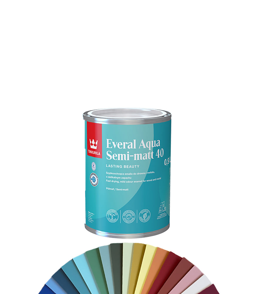 Tikkurila Everal Aqua Semi Matt 40 - 1L - Tinted Mixed Colour