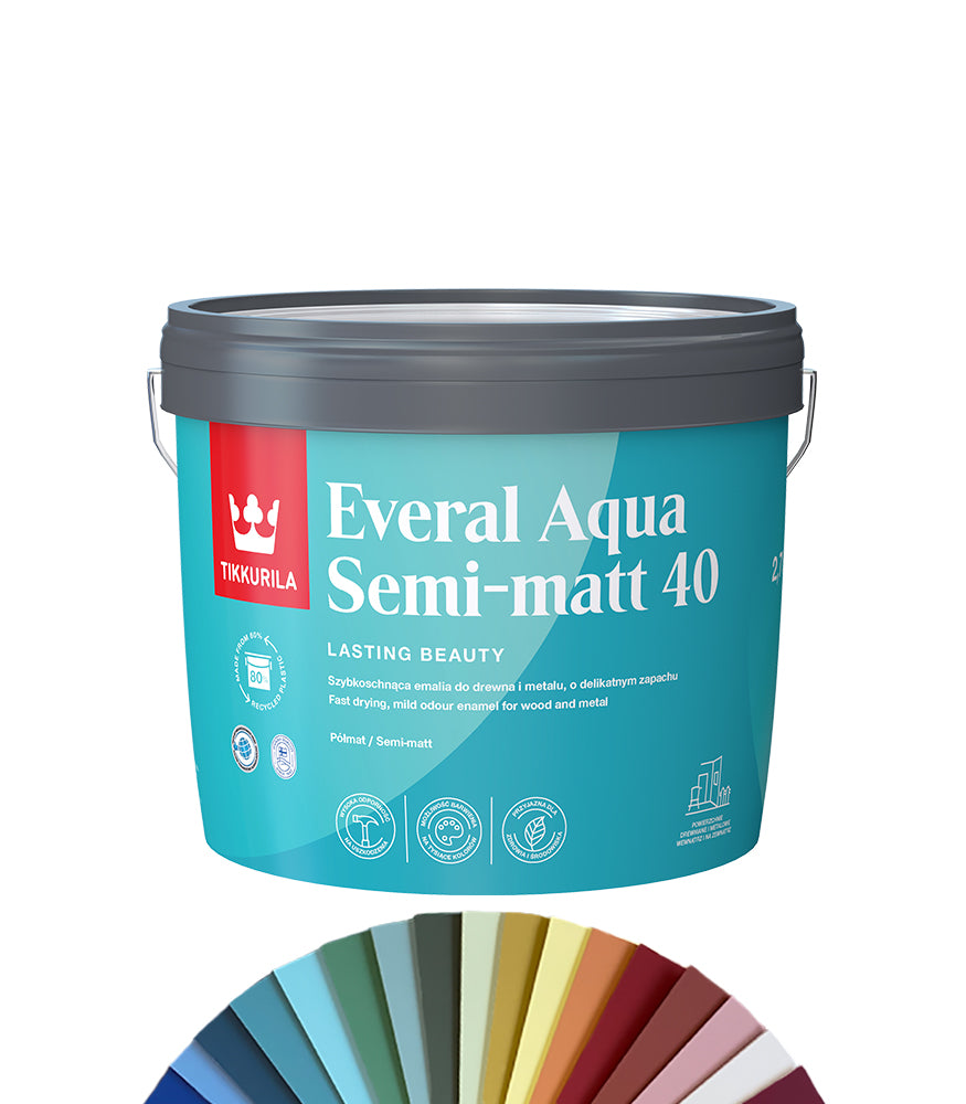 Tikkurila Everal Aqua Semi Matt 40 - 3L - Tinted Mixed Colour