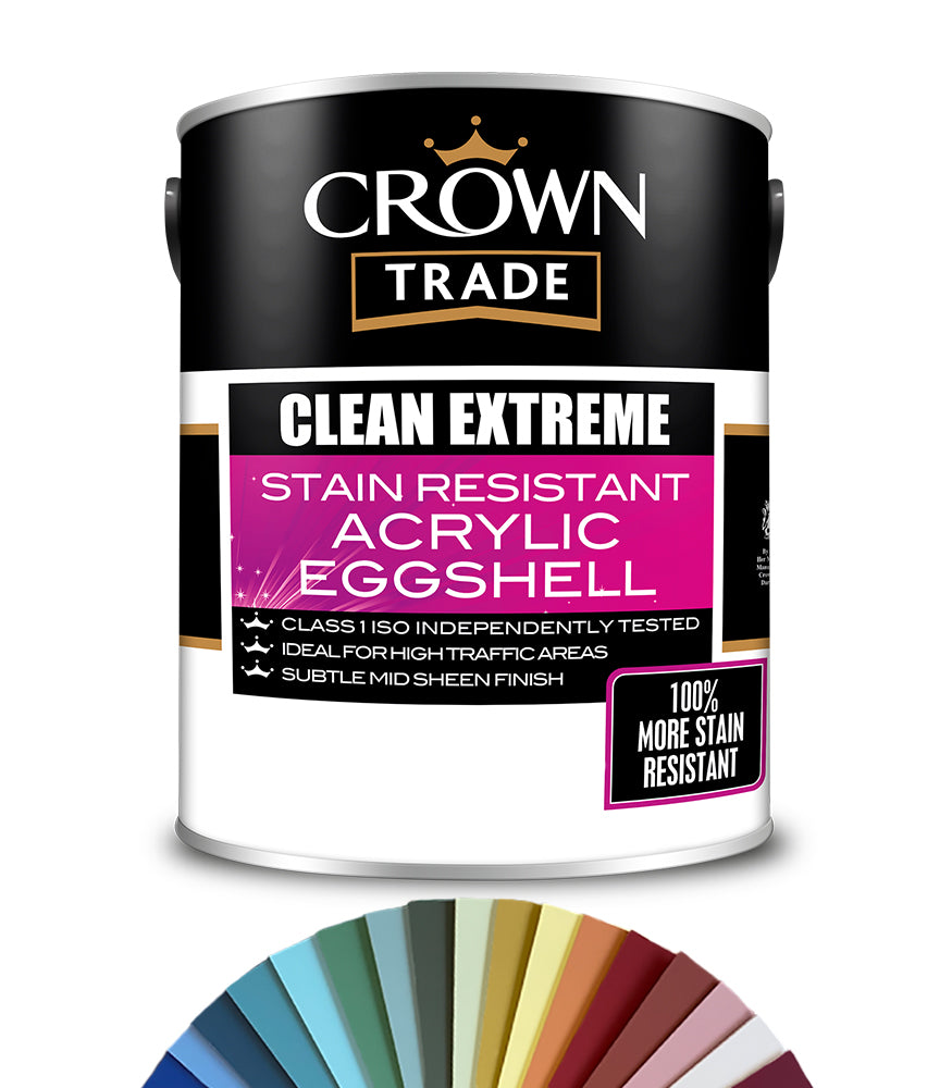Crown Trade Clean Extreme Stain Resistant Acrylic Eggshell - 5L - Tinted Colour Match
