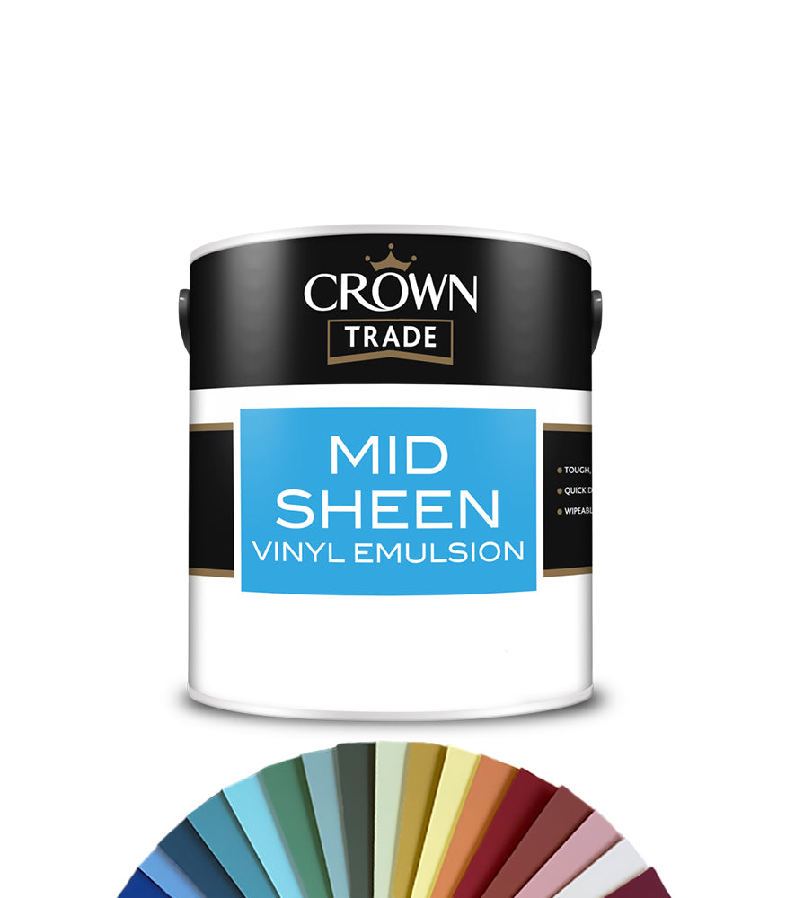 Crown Trade Vinyl Mid Sheen Emulsion - 2.5L - Tinted Colour Match