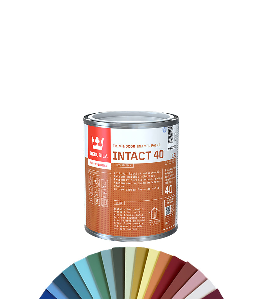 Tikkurila Intact 40 for Interior Wood Solid Satin Finish - 1L - Tinted Colour Match