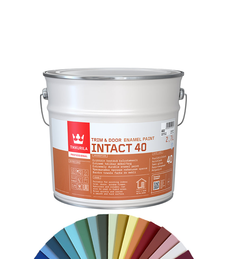Tikkurila Intact 40 for Interior Wood Solid Satin Finish - 3L - Tinted Colour Match