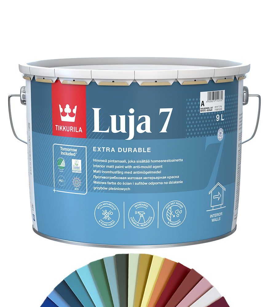 Tikkurila Luja 7 Matt Paint for Kitchens and Bathrooms - 10L - Tinted Colour Match