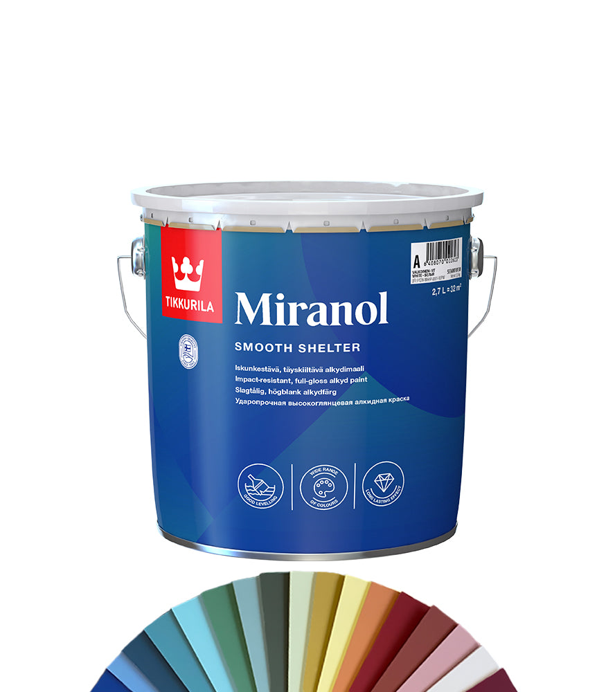 Tikkurila Miranol High Gloss Enamel Paint - 3L - Tinted Colour Match