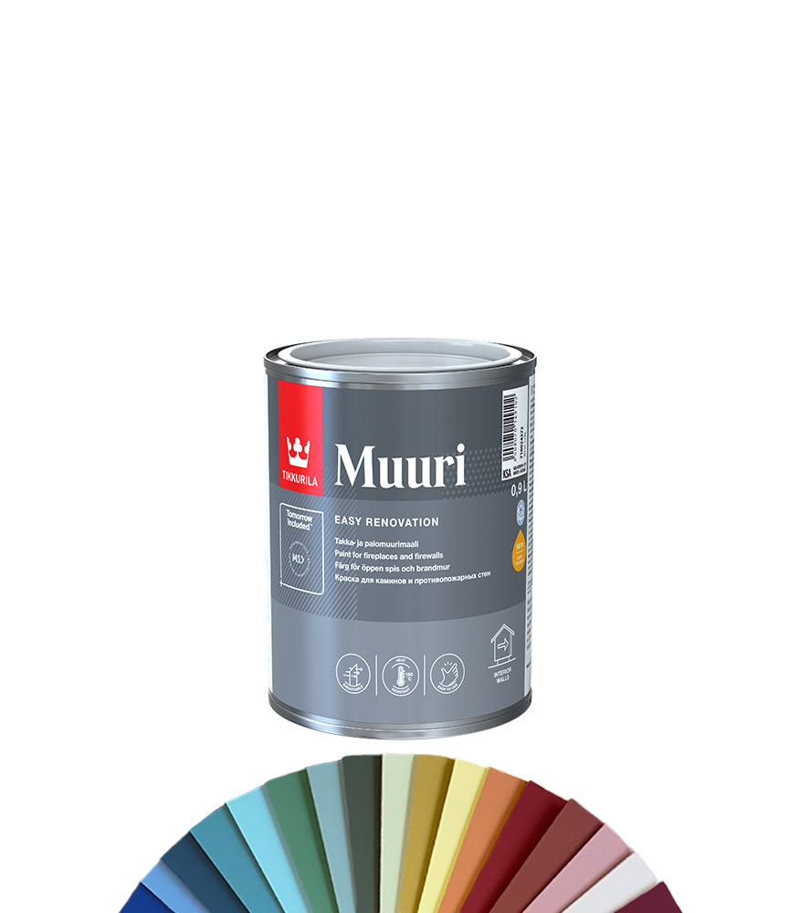 Tikkurila Muuri Fireplace and Firewall Paint - 1L - Tinted Colour Match