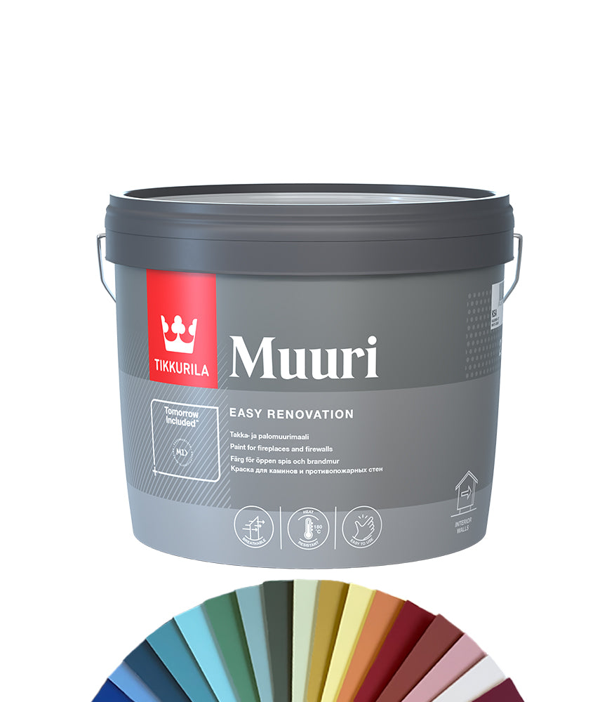 Tikkurila Muuri Fireplace and Firewall Paint - 3L - Tinted Colour Match