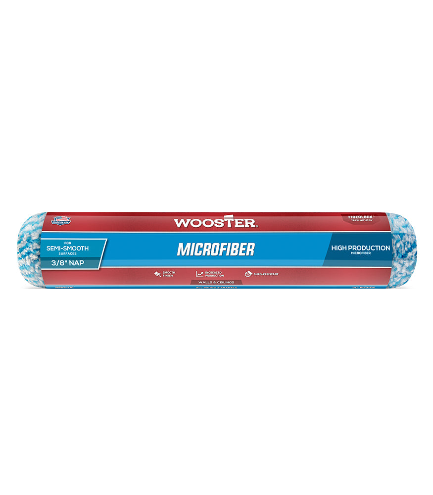 Wooster Microfiber 3/8" Nap Semi Smooth Paint Roller Sleeve - 14 Inch