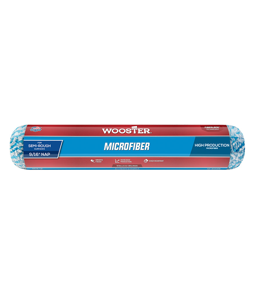 Wooster Microfiber 9/16" Nap Semi Rough Paint Roller Sleeve - 14 Inch