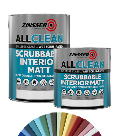 Zinsser Allclean Scrubbable Interior Matt Paint- Tinted Colour Match