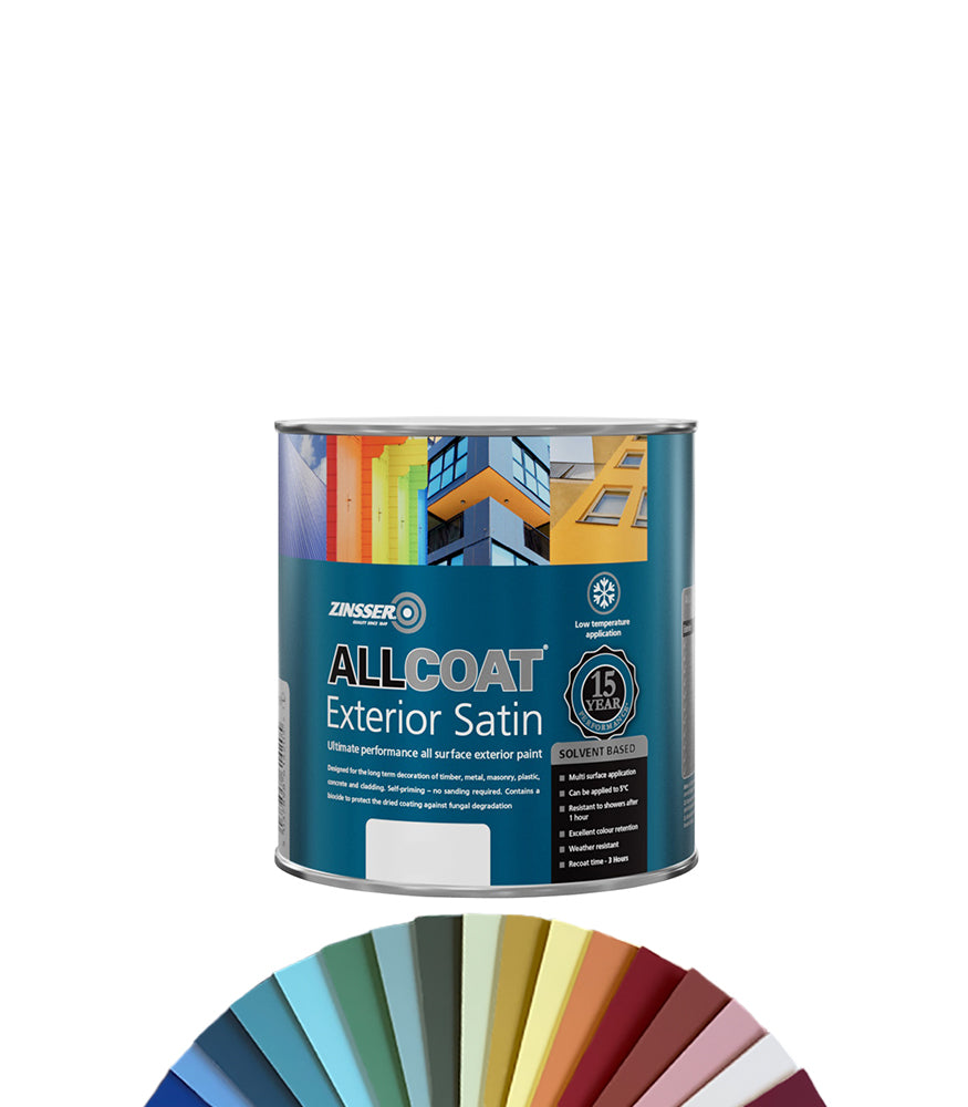 Zinsser AllCoat Exterior Satin (Solvent Based) - 1 Litre - Tinted Mixed Colour