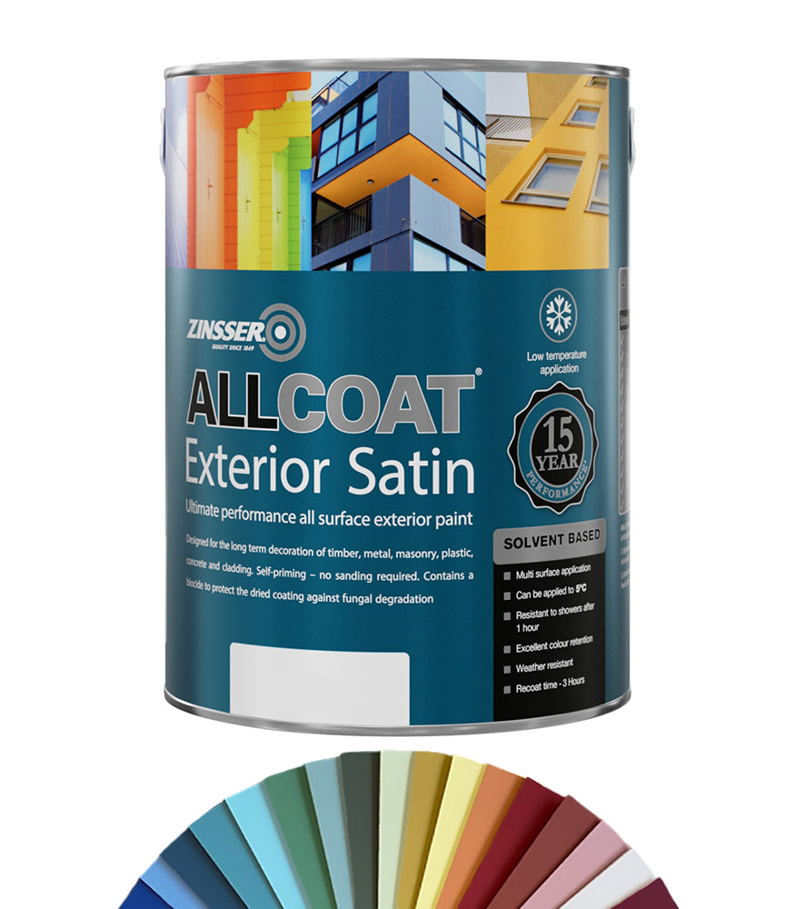 Zinsser AllCoat Exterior Satin (Solvent Based) - 5 Litre - Tinted Mixed Colour