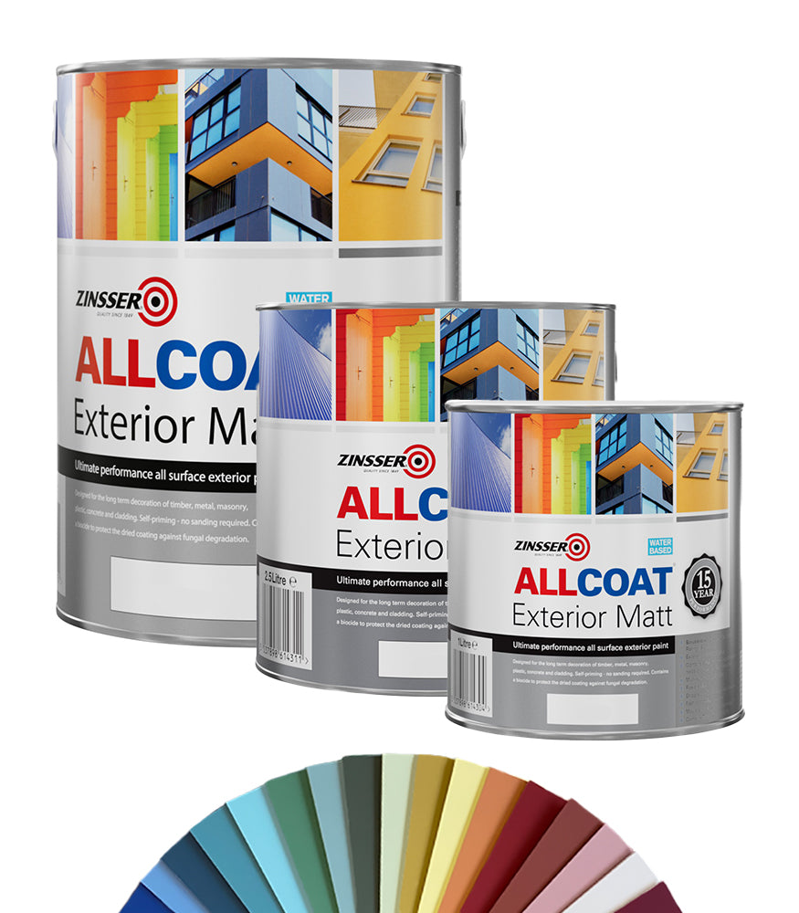 Zinsser AllCoat (Water Based) Exterior Matt Paint - Tinted Colour Match