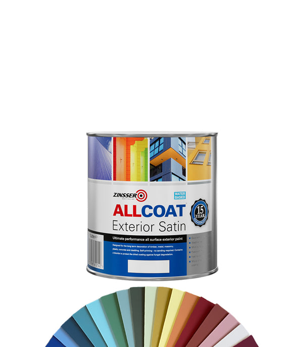 Zinsser AllCoat (Water Based) Exterior Satin Paint - Tinted Colour Mat ...