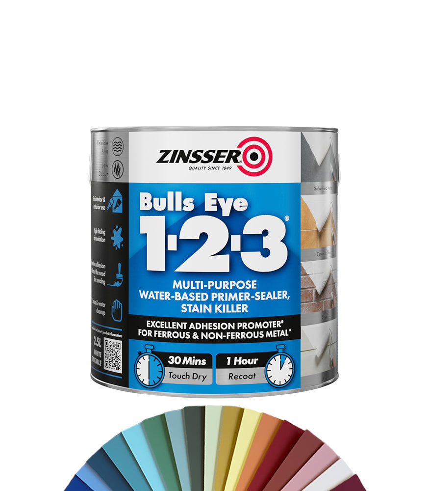 Zinsser Bulls Eye 1-2-3 - 2.5 Litre - Tinted Mixed Colour