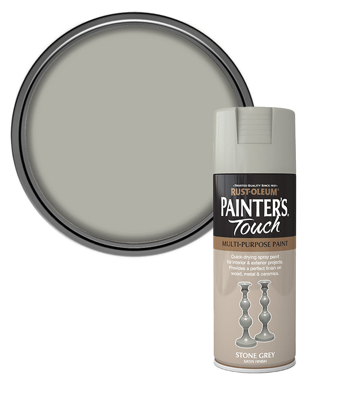 Rust-Oleum Painter’s Touch Spray Paint 400ml Satin - Stone Grey