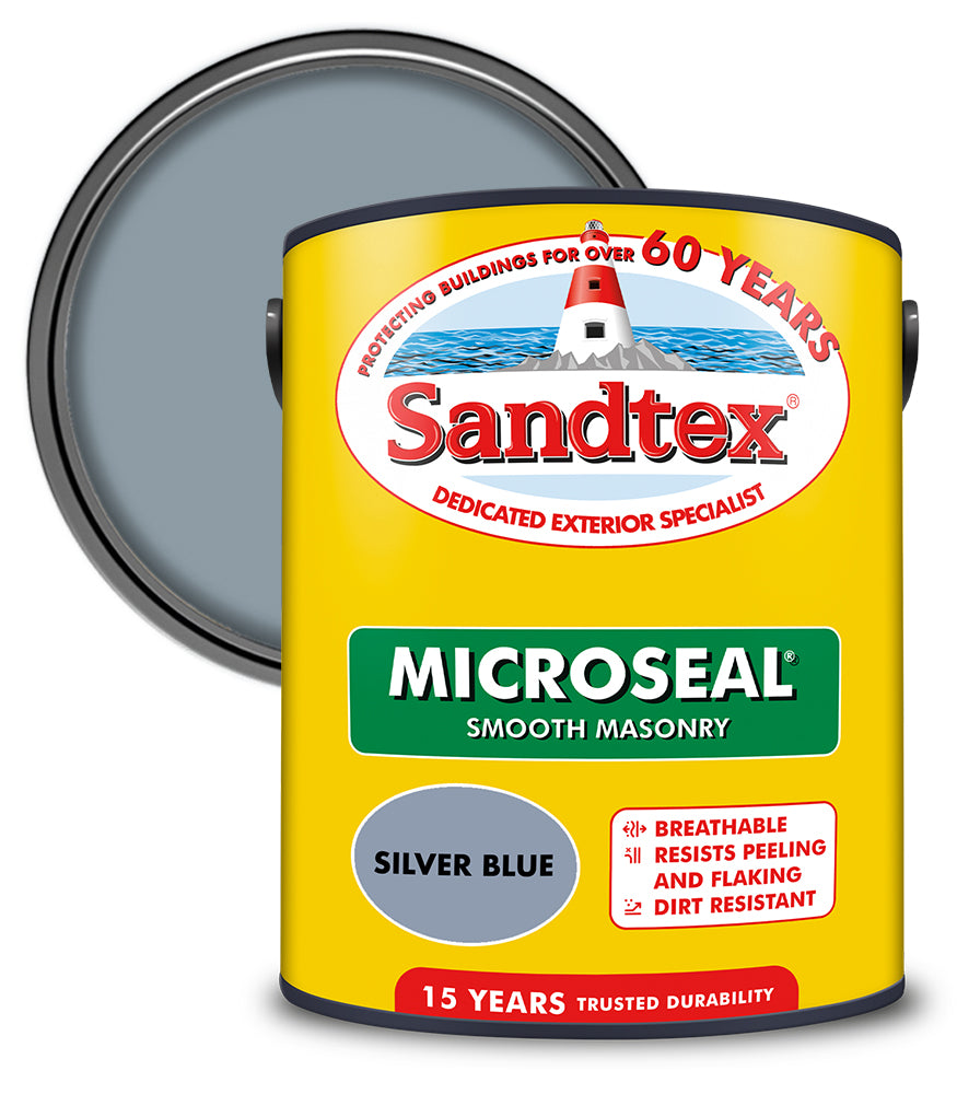 Sandtex 15 Year Microseal Smooth Masonry - Silver Blue  - 5L