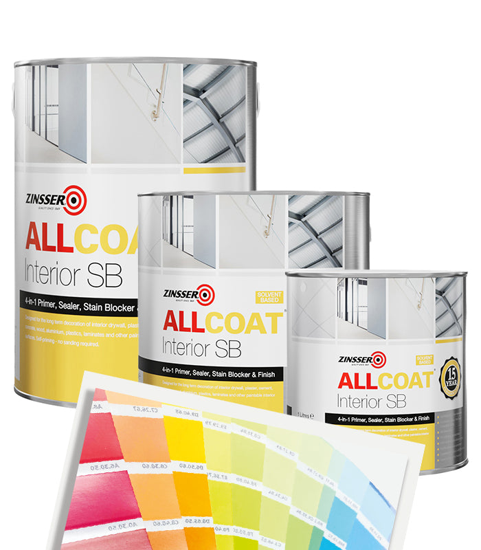 Zinsser AllCoat (Solvent Based) Stain Killer Interior Dead Flat Paint- Tinted Colour Match