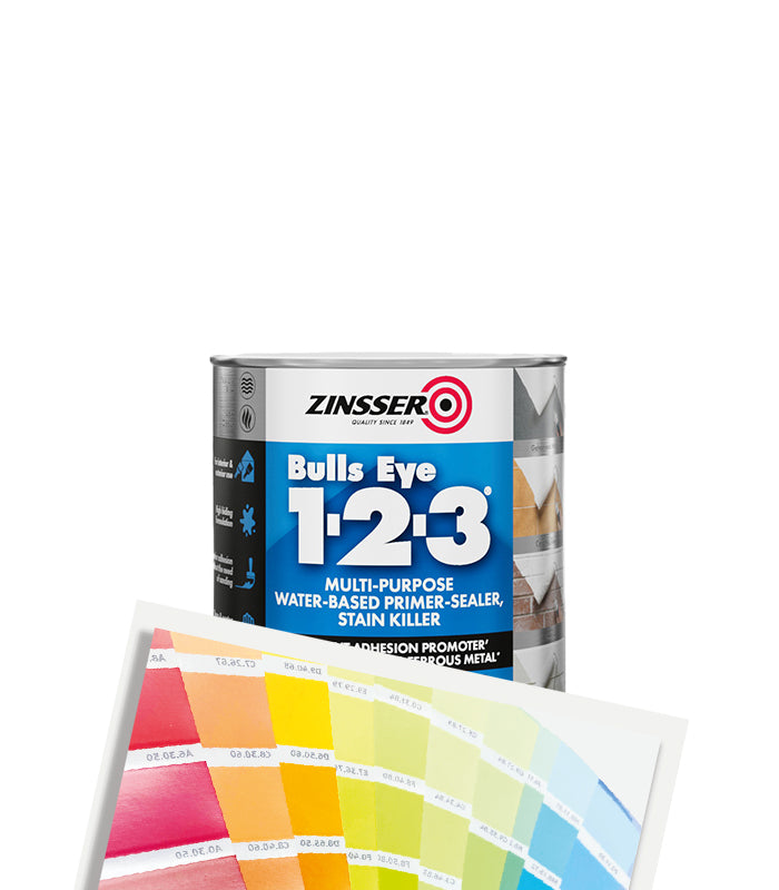 Zinsser Bulls Eye 1-2-3 - 1 Litre - Tinted Mixed Colour