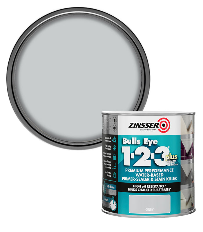 Zinsser Bulls Eye 1-2-3 Plus - Grey - 1L