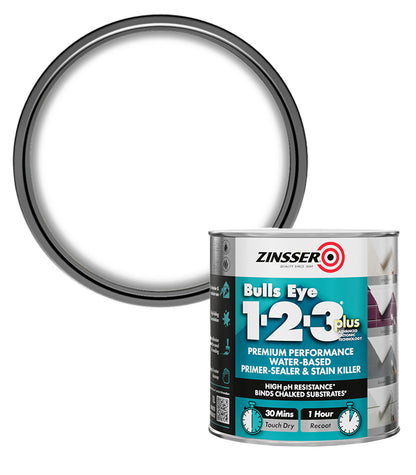 Zinsser Bulls Eye 1-2-3 Plus - White - 1L