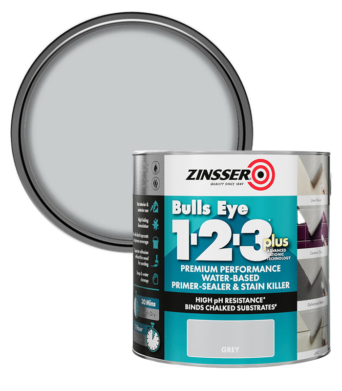 Zinsser Bulls Eye 1-2-3 Plus - Grey - 2.5L