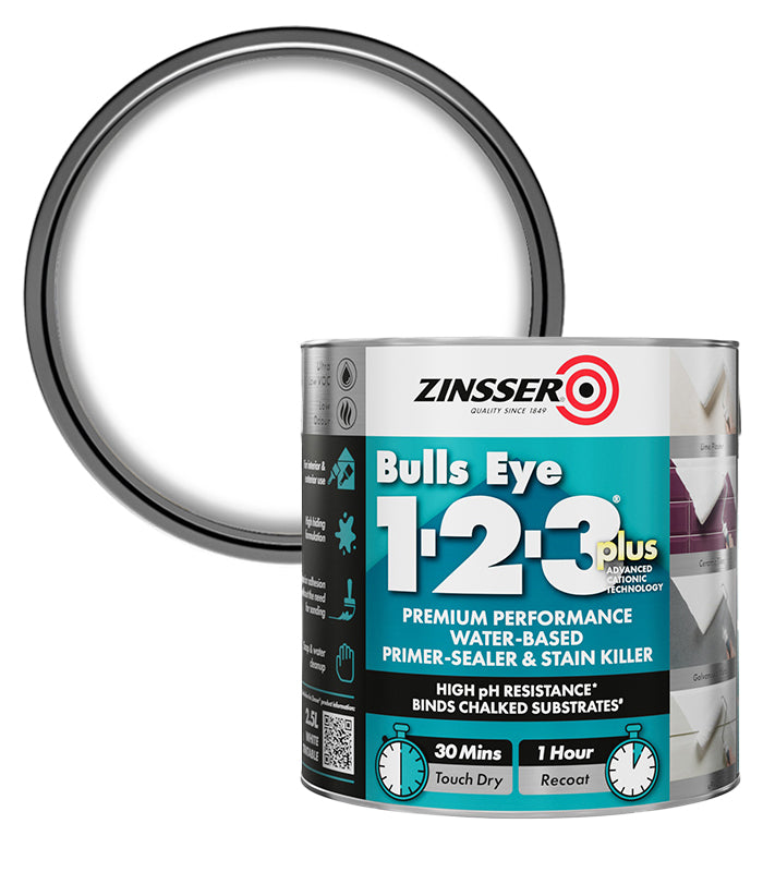 Zinsser Bulls Eye 1-2-3 Plus - White - 2.5L