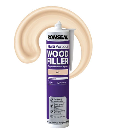 Ronseal Multi Purpose Wood Filler - Oak - 310ml - Cartridge